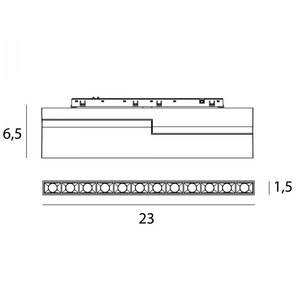 Raster do szynoprzewodu czarny łamany LED listwa minimalistyczny nowoczesny On-Off- MICRO11 N0005N MAXLIGHT