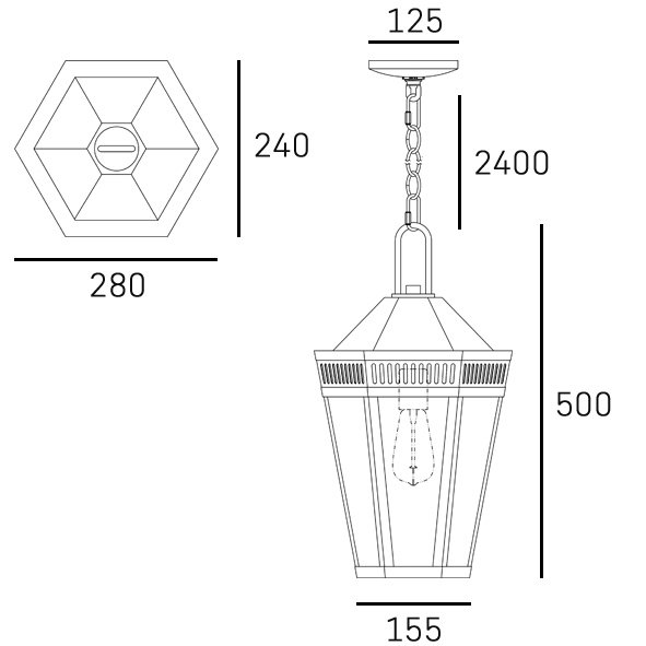 Czarna lampa wisząca zewnetrzna ogrodowa FUNCHAL P01156BK