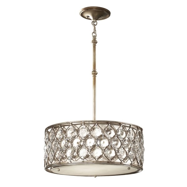 Kryształowa Lampa wisząca Lucia Feiss FE-LUCIA-B lampa salonowa, do sypialni/ Oksydowany srebrny Glamour