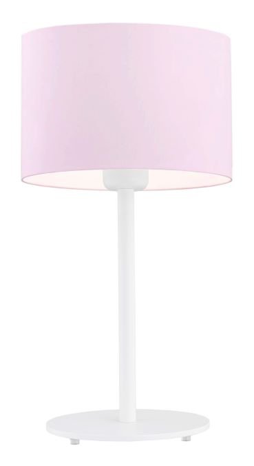 Różowa lampa stołowa biurkowa lampka nocna dziecięca stal lakierowana biała podstawa tkaninowy abażur MAGIC 4128 Argon
