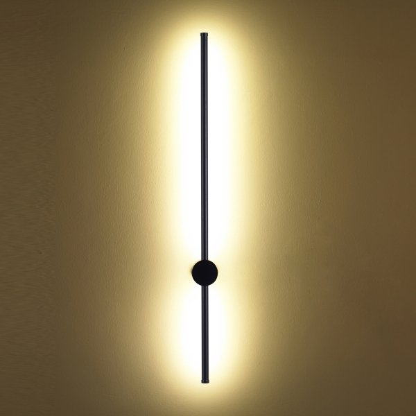 Nowoczesny Czarny Kinkiet Dekoracyjny Listwa LED SPARO 100cm 