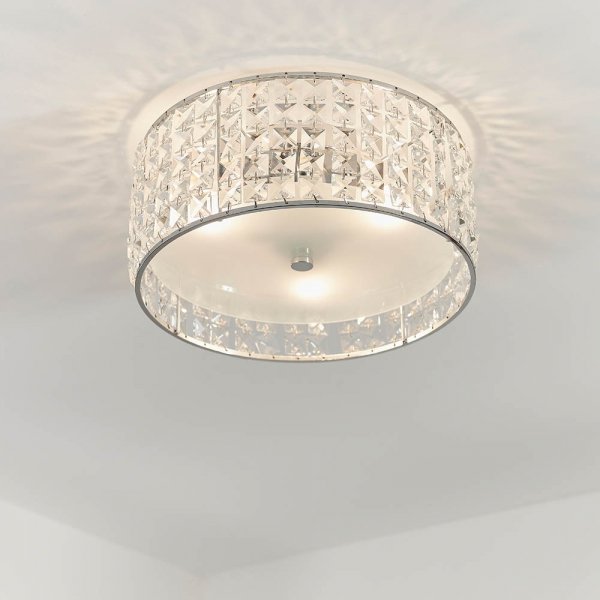 Plafon Sufitowy Kryształowy Glamour Chrom BELFONT 61252 ENDON