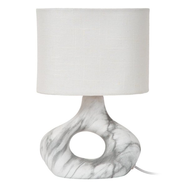 Dekoracyjna lampka stołowa ceramiczna podstawa z lnianym abażurem designerska nowoczesna na komodę TOMEO 47509/81/31 LUCIDE