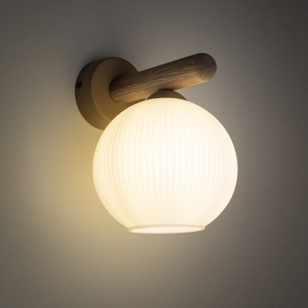 Kinkiet ścienny drewniany szklany dekoracyjny designerski nowoczesny klasyczny VIRLO 11077 TK-LIGHTING