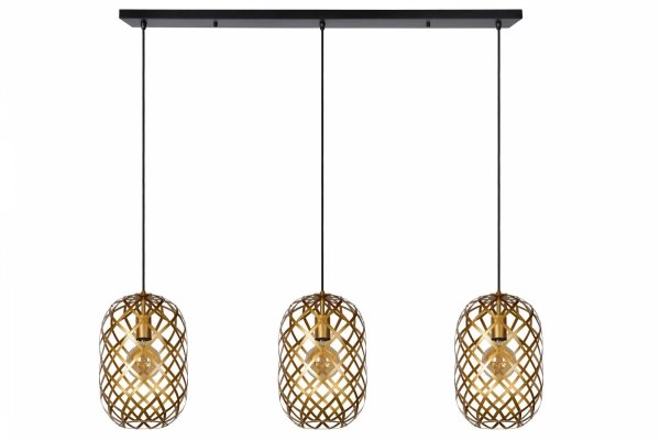 Lampa Wisząca Industrialna Złota WOLFRAM 21417/03/02 LUCIDE