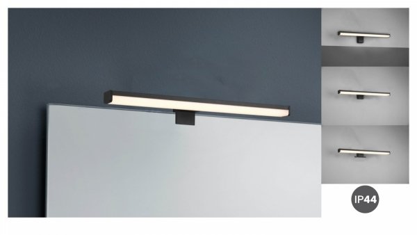 Lampa ścienna kinkiet LED czarny nad lustro listwa minimalistyczny IP44 LINO 284114032 TRIO