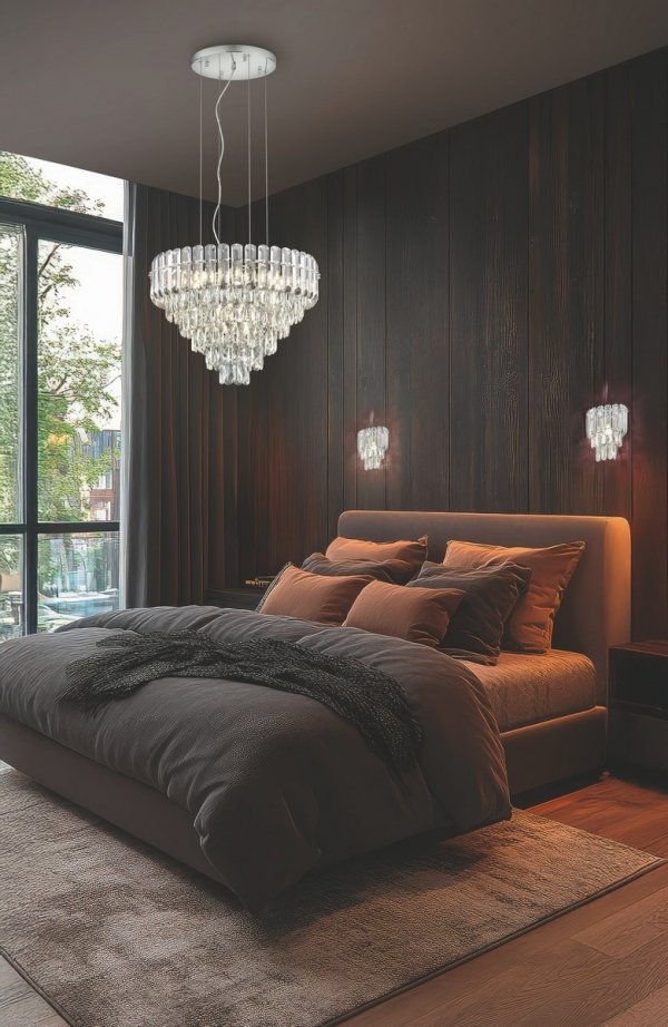 Kryształowy kinkiet MALIZIA 267600106 TRIO SELECT elegancka lampa ścienna do salonu sypialni styl glamour