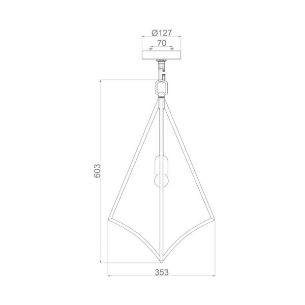 Industrialna geometryczna lampa wisząca Nico Feiss FE-NICO-P-M-CH Oksydowany mosiądz