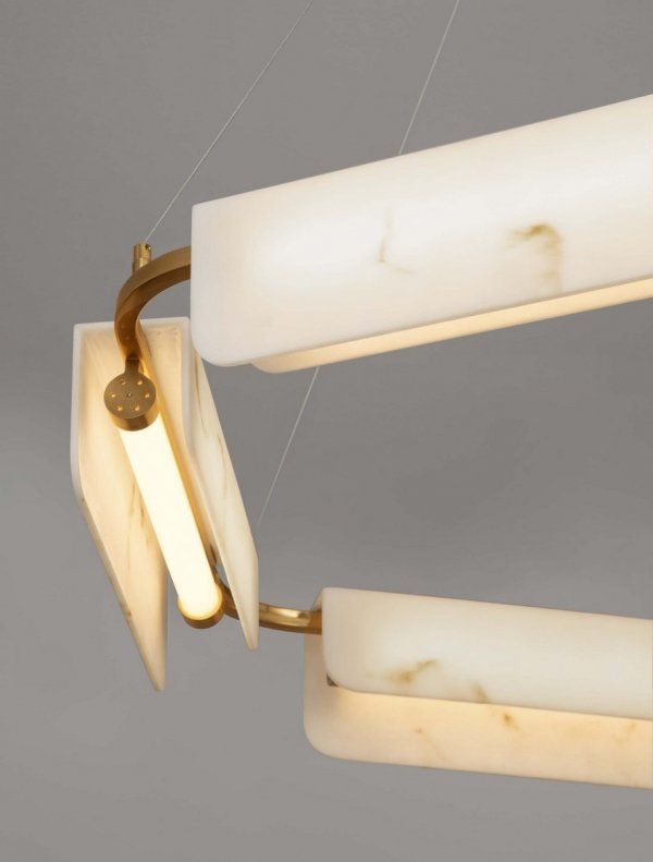 Marmurowa Lampa Wisząca Salonowa w Stylu Art Deco MAIRANA LE44617