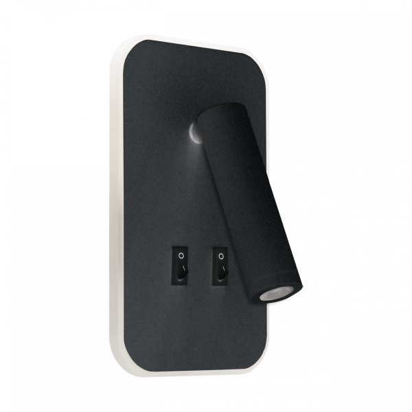 Kinkiet hotelowy do sypialni do czytania czarny z dekoracyjnym podświetleniem OTELLO LED D 6W+3W BLACK 04031