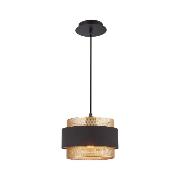 Nowoczesna Lampa Wisząca Z Dekoracyjnym Abażurem BANS PND-27467-1-BK-GD ITALUX
