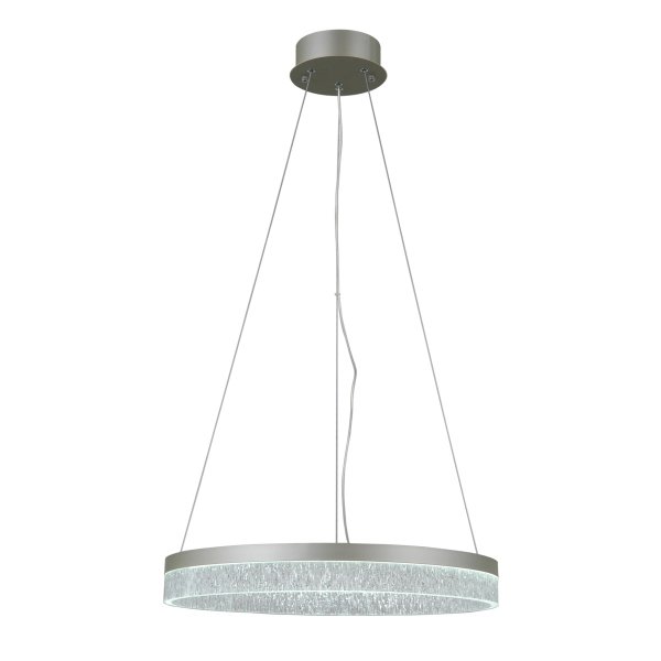 Nowoczesna srebrna lampa wisząca 2 ringi okręgi Pantal PND-34533-M-SILV Italux