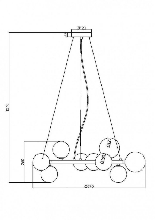 Nowoczesna Designerska Lampa Wisząca Molekularna Szklane Kule DALLAS MOD545PL-11B MAYTONI