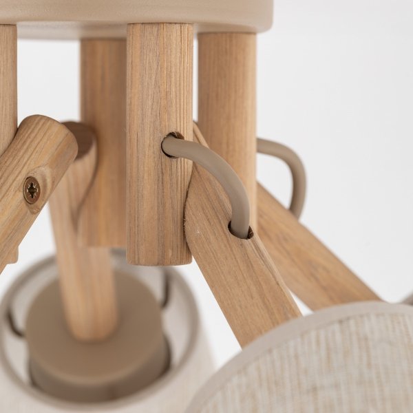 Nowoczesny plafon oprawa sufitowa brązowa abażurowa drewniana boho minimalistyczna klasyczna VAIO 11606 TK-Lighting