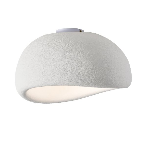 Dekoracyjny nowoczesny biały plafon lampa sufitowa designerski styl owalna STONE DN426-40C Step Into Design