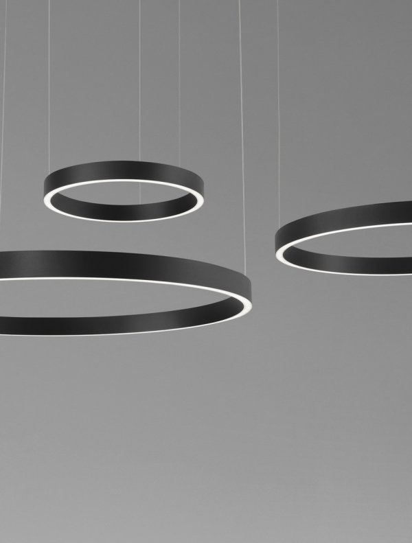 Nowoczesna Lampa Wisząca Czarne Pierścienie BARI LE44317  LUCES EXCLUSIVAS