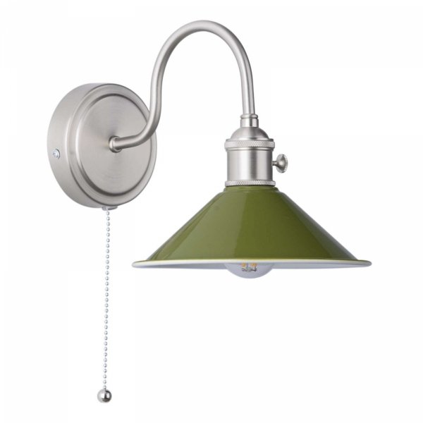 Chrom Kinkiet Ścienny Vintage Zielony Klosz HADANO HAD0761-07 DAR LIGHTING