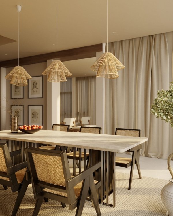 Lampa Wisząca Boho Pleciony Klosz AMALFI P0578 MAXLIGHT