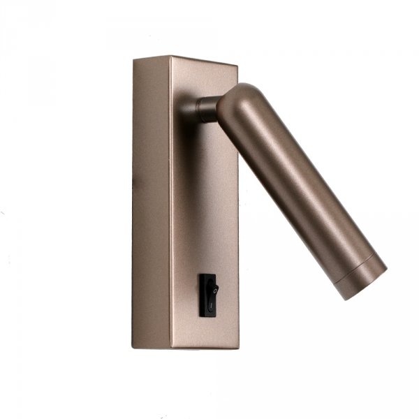 Kawowy kinkiet ścienny led z wyłącznikiem Nova Italux WL-46376-1-CF regulowany sypialniny