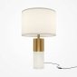 Lampa Nocna z Abażurem Do Sypialni Glamour BIANCO Z030TL-01BS MAYTONI Mosiężna Lampka Stołowa Do Salonu 