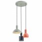 Designerska prosta lampa wisząca na okrągłej podsufice 3 klosze różne wzory kolory mix SINES 1479 Argon 