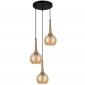 Szklana Lampa Wisząca Brąz Antyczny FAVERA PND-42361-3A-BRO-AMB ITALUX 