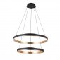 Lampa wisząca okręgi LED Azzardo RIO 50+70 3-STEP DIMM BK/GO nowoczesny żyrandol ring do salonu 