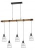 INDUSTRIALNA LAMPA WISZĄCA BELKA DREWNIANA ITALUX PONTE PND-4290-5-L VINTAGE 