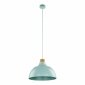 Minimalistyczna lampa wisząca w stylu rustykalnym kolor miętowy z elementem drewnianym CAP MINT 5901 TK-Lighting 