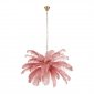 Dekoracyjna nowoczesna różowa lampa wisząca pióra 6 źródeł światła designerska boho kula EMU ST-DN127 pink Step Into Design 