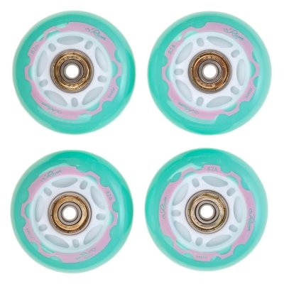4 świecące kółka Raven Lia Mint 70mm z łożyskami