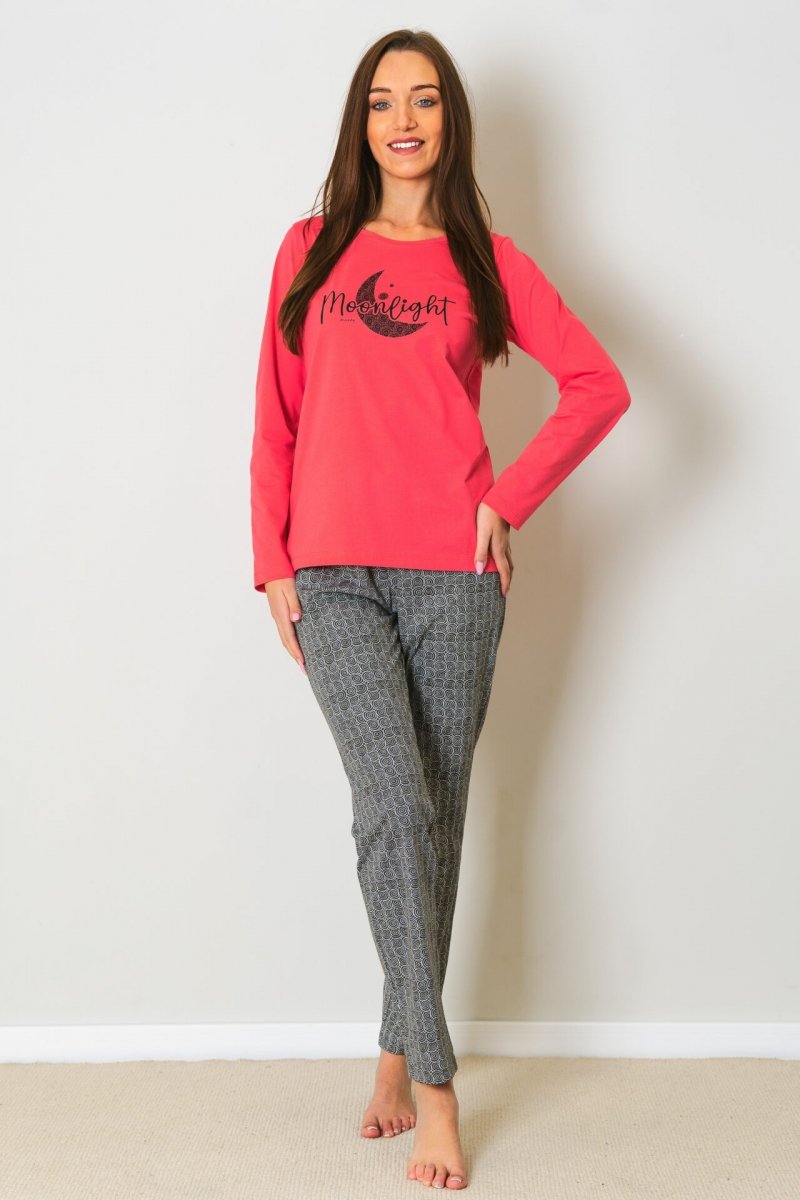 MUZZY Piżama damska MOONLIGHT długa PLUS SIZE  R: