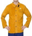 WELDAS-Golden Brown™ skórzana kurtka spawalnicza z dwoiny bydlęcej z plecami z trudnopalnej bawełny 44-2530P/XXL