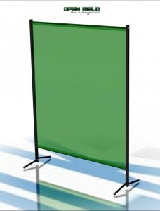 Parawan spawalniczy OPEN WELD BASIC 1450x1900 mm z kurtynami spawalniczymi foliowymi 