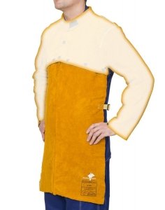 WELDAS-Golden Brown™ skórzany fartuch spawalniczy z dwoiny bydlęcej dopinany do bolerka 44-2836