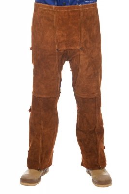 WELDAS - 44-7440 Lava Brown™ skórzane przody spodni spawalniczych z dwoiny bydlęcej, 102 cm dł.