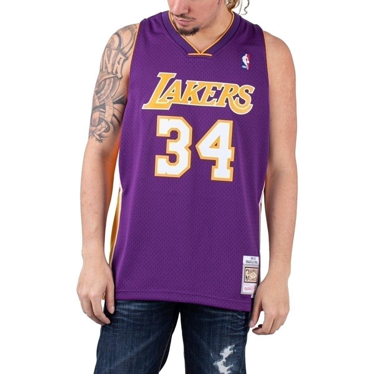値下げ可能mitchell & ness lakers o'neal Mitchell & Ness, T-shirt męski, NBA LA Lakers Shaq O'neal Swingman