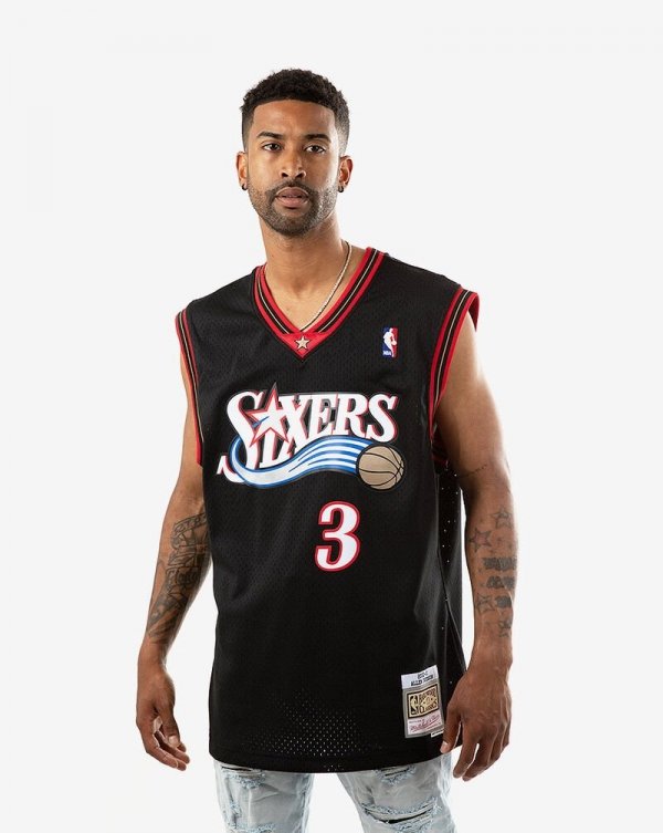Mitchell &amp; Ness koszulka męska Philadelphia 76ERS NBA Swingman Jersey Allen Iverson #3 SMJYGS18201-P76BLCK00AIV