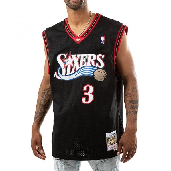 Mitchell &amp; Ness koszulka męska Philadelphia 76ERS NBA Swingman Jersey Allen Iverson #3 SMJYGS18201-P76BLCK00AIV