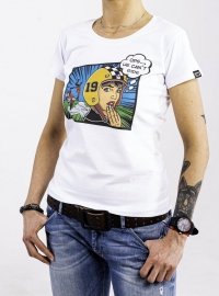 DAVCA T-shirt Damski Ops He Can't Ride White 