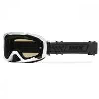 GOGLE IMX ENDURANCE RACE WHITE GLOSS/BLACK - SZYBA DARK SMOKE + CLEAR (2 SZYBY W ZESTAWIE) 