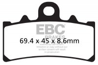 Klocki hamulcowe EBC FA606HH wzmacniane (kpl. na 1 tarcze) 