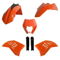 POLISPORT KOMPLET PLASTIKÓW (FULL KIT) KTM EXC/EXC-F 08-11 W ZESTAWIE TABLICA PRZEDNIA (8666700001) I OSŁONY AMORTYZARORÓW (8398 