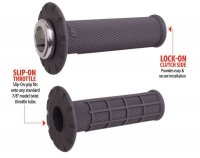ODI MANETKI OFF ROAD HALF WAFFLE UNIVERSAL LOCK-ON GRIP SET KOLOR SZARY 