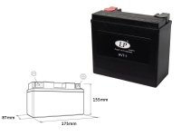 LANDPORT AKUMULATOR HVT-1 (MH HVT-1) 12V 20AH 175X87X155 HEAVY V-TWIN BEZOBSŁUGOWY - ZALANY (ZWIĘKSZONY PRĄD ROZRUCHOWY 310A) (P 