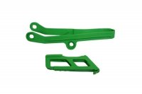 UFO KOMPLET ŚLIZG + PROWADNICA ŁAŃCUCHA KAWASAKI KXF 450 24, KOLOR ZIELONY (KA04767026,KA047660<br />26) 