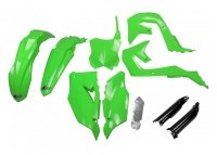 UFO KOMPLET PLASTIKÓW (FULL KIT) Z OSŁONAMI TELESKOPÓW (AMORTYZATORÓW) KAWASAKI KXF 250 21-24, KXF 450 19-23 KOLOR OEM ZIELONY C 