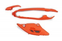 UFO KOMPLET ŚLIZG + PROWADNICA ŁAŃCUCHA KTM SX 125 / 250 / 300 23-25, SXF (SX-F) 250 / 350 / 450 23-25, EXC 150 / 250 / 300 24-2 