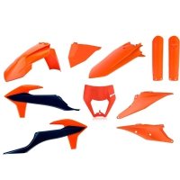 POLISPORT KOMPLET PLASTIKÓW KTM EXC/EXC-F TPI '20-'22 KOLOR POMARAŃCZOWY NIEBIESKI OEM 