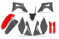 UFO KOMPLET PLASTIKÓW HONDA CRF 250 '18-'21, CRF 450 '17-'20 KOLOR SZARY / CZERWONY 